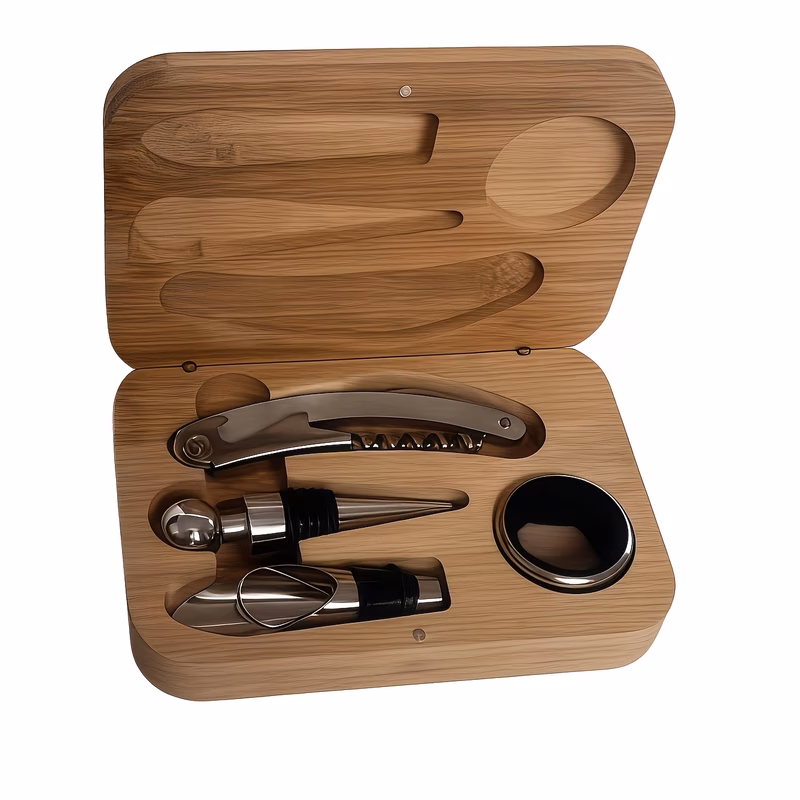 1set red wine bottle opener 5pcs gift box set bamboo box wine bottle opener set multi functional wine opening accessory tool kit for daily