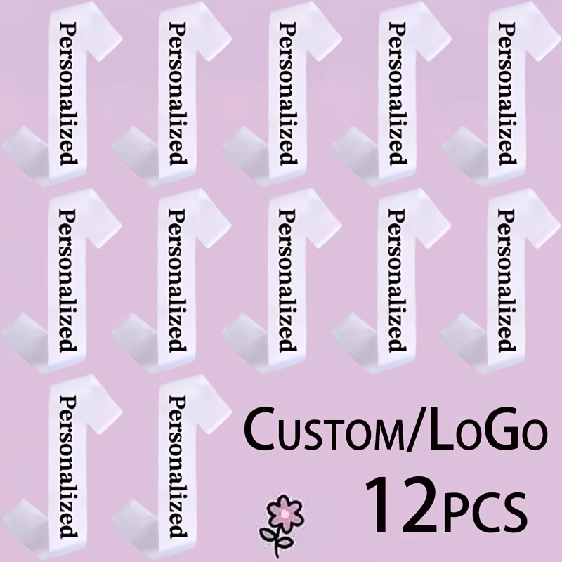 12pcs personalized custom printed waistband high gloss hand painted design supports multi language printing multi color comfortable fabric suitable for weddings anniversaries birthdays graduations