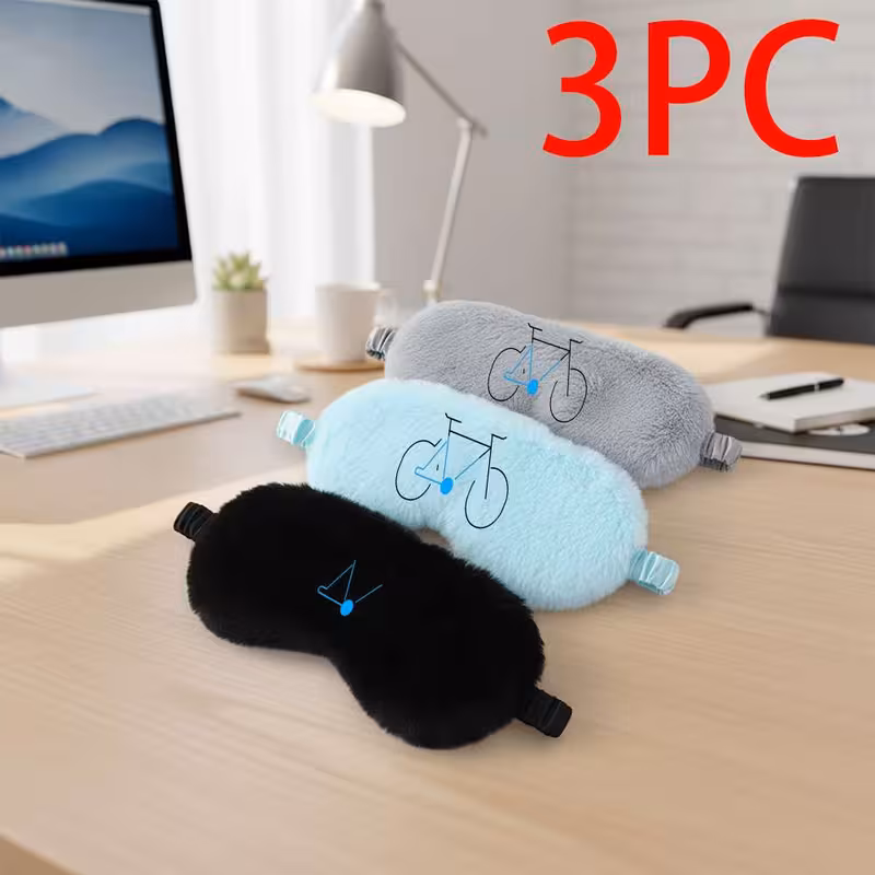 3pcs bicycle illustrations 3pcs sleep aid eye mask set gift for sleep multiple colors
