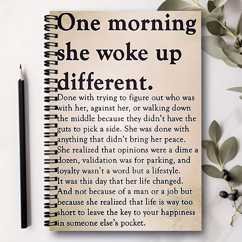 1 5 spiral bound notebook 100 page 14 5 5 7x8 26 inch 2d flat daily journal inspirational quote design morning reflection self growth notes back to school thanksgiving christmas gift for women noteboo