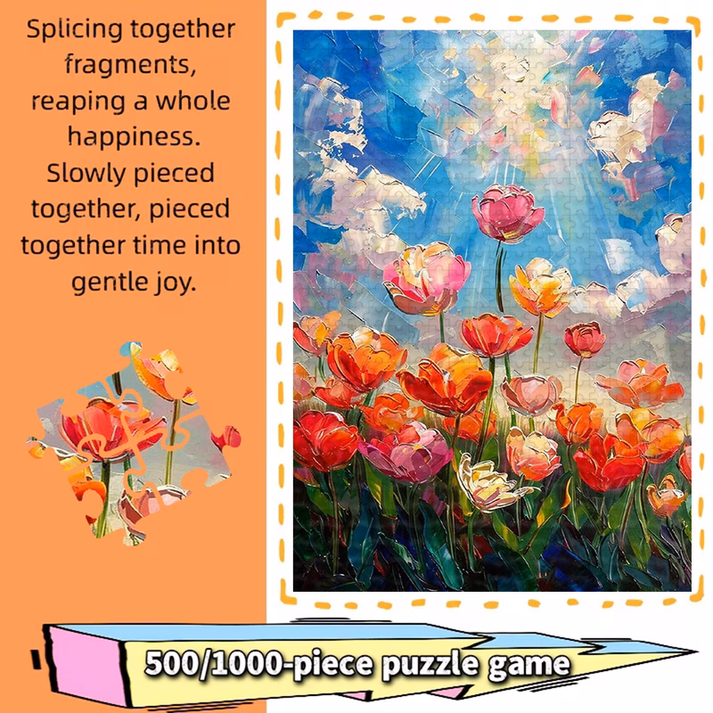 500/1000pcs Puzzle Suitable for , Challenging Suitable for &, Natural Scenery & Themes with Vibrant Colors, Portable Collector Gift for , Brain