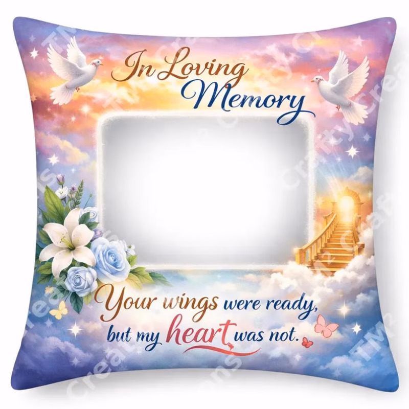 1 memorial photo pillow loving memory sympathy keepsake personalized bereavement gift for mom decorative throw case for sofa couch pillow insert not included