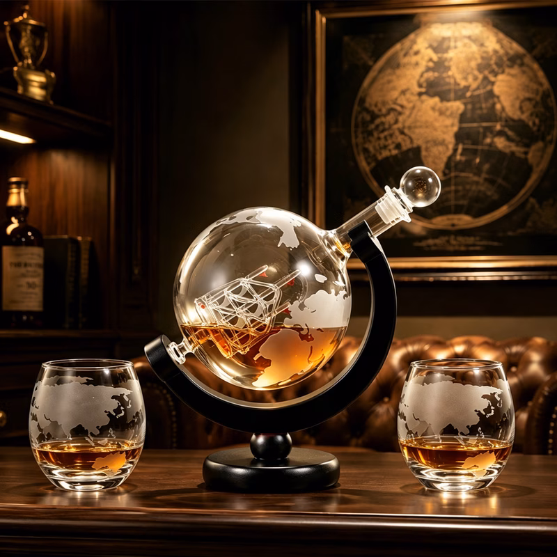 whisky set 2 glasses 300ml shaped 1000ml wine and cocktail set and restaurants ideal for anniversaries birthdays and special occasions
