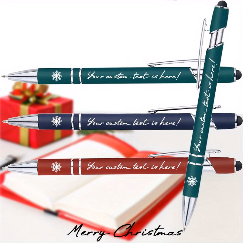 customized christmas ballpoint pen multifunctional pen christmas snowflake pattern black ink compatible with ideal bff gift christmas stocking filler and party favor