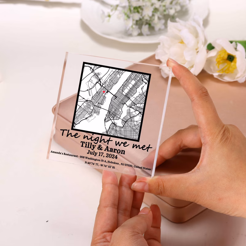 2d flat map plaque couple map gift for her acrylic plaque custom location gift for him couples gift