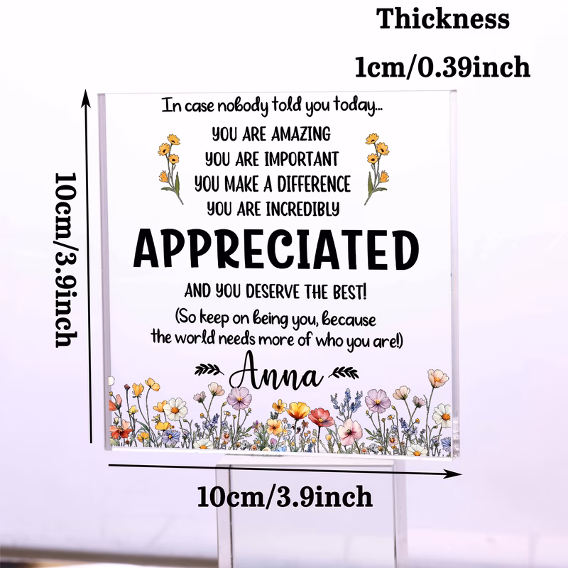 personalized appreciation acrylic plaque thank you gift christmas gift for boss coworker employee office motivation desk decor