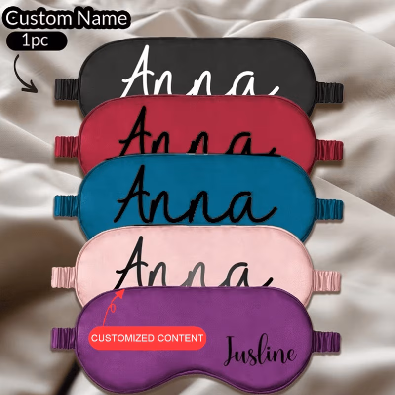 personalized eye mask custom name sleep cover bridesmaid gift set wedding party favor bachelorette night supply light blocking blindfold soft smooth travel and home use essential mothers day gift vale