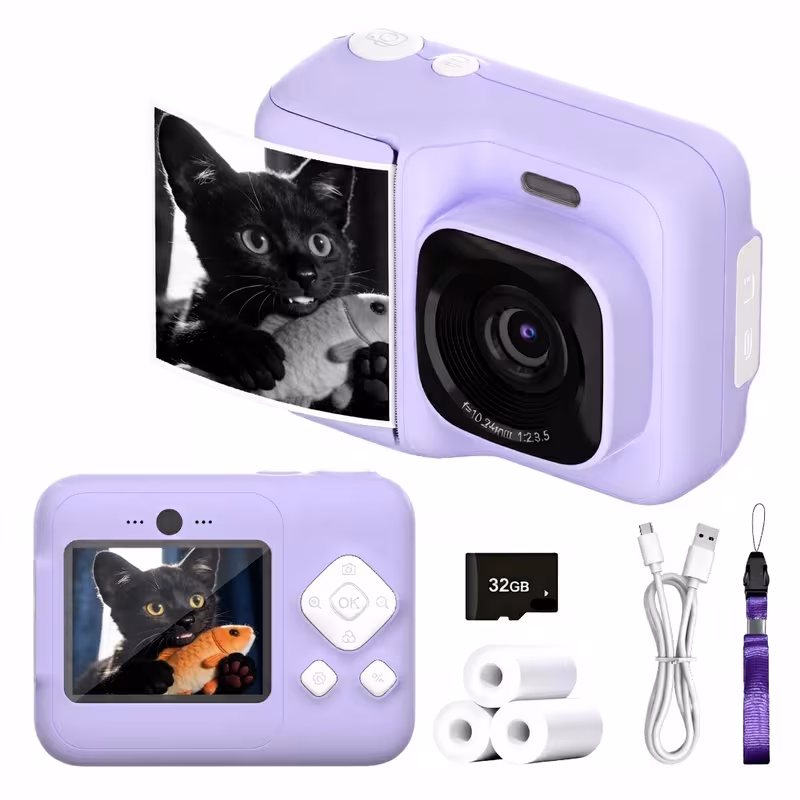 mini photo printer portable instant photo printing and provides high definition digital printing its a for and and a for creative drawing and for holidays like christmas and halloween 3 rolls of print
