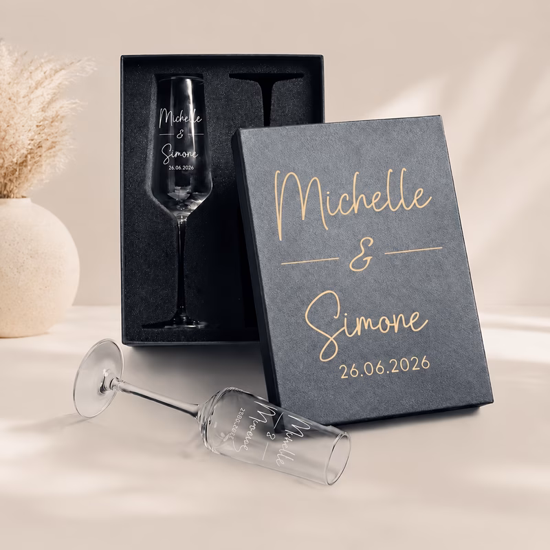 custom engraved glass set 2pcs 1pc wedding toasting pair gift box crystal glass material with clear and long lasting laser engraving personalized his hers couples wine glasses wedding engagement anniv