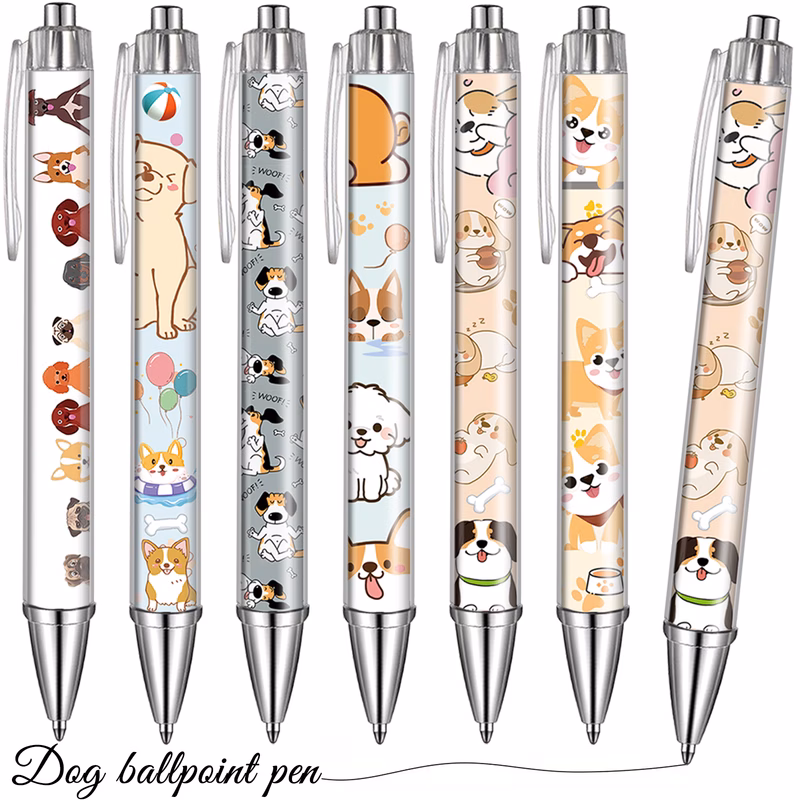 6 12pcs cute dog lovers ballpoint pen black ink pens with adorable puppy prints smooth writing dog themed pens for dog lovers pet owners colleagues club back to school gift
