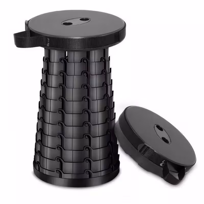 portable folding stool with adjustable height for camping and travel random colours