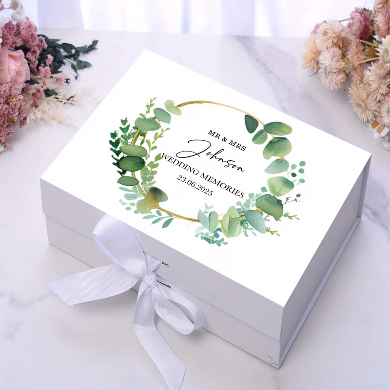 personalized bridal party gift box custom name wedding dates elegant floral wedding proposal box with sturdy magnetic closure for brides s of honor wedding party wedding planner organizer sophisticate