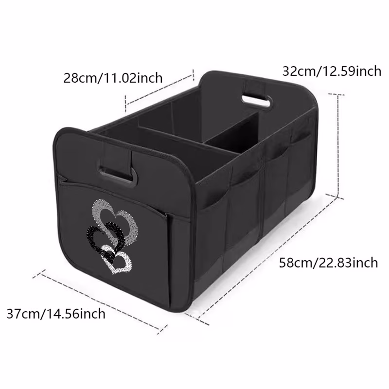 1pc pattern car trunk organizer multi functional foldable storage box with compartment saving essential for travel car clutter a must have for car enthusiasts