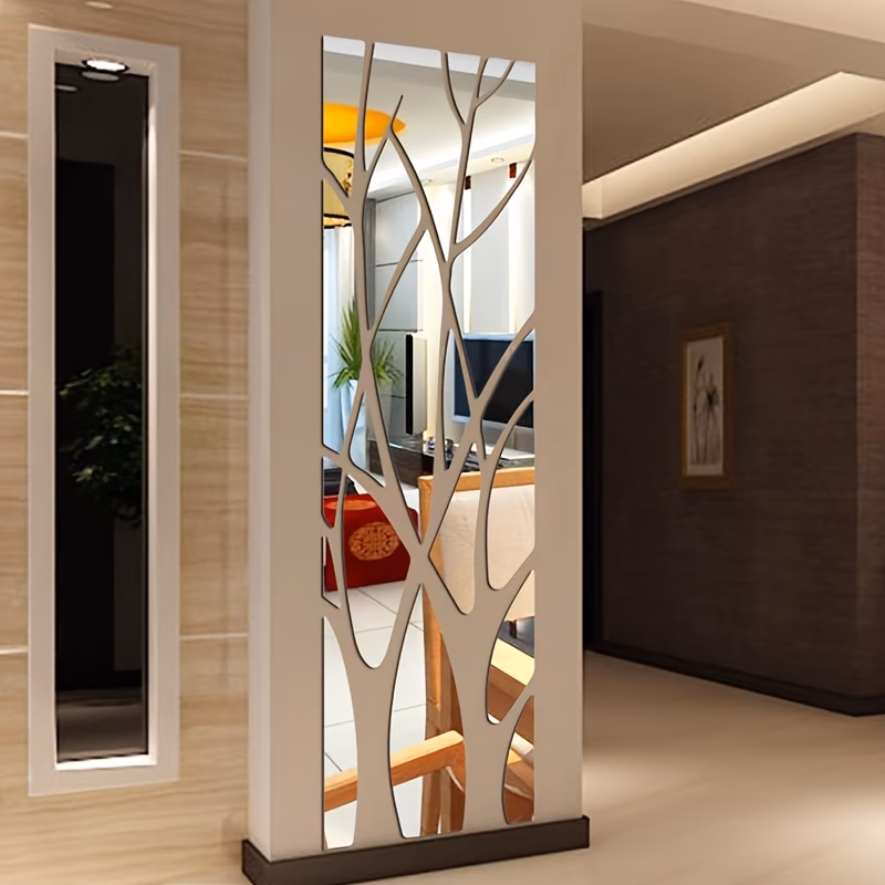 large mirror tiles wall sticker acrylic self stick on anti decor