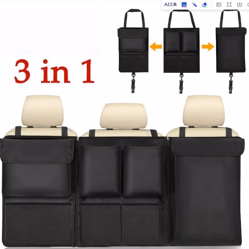 1pc oxford fabric car trunk organizer large capacity multi compartment suv travel storage bag hanging seat back pouch for auto boot tidying and travel use