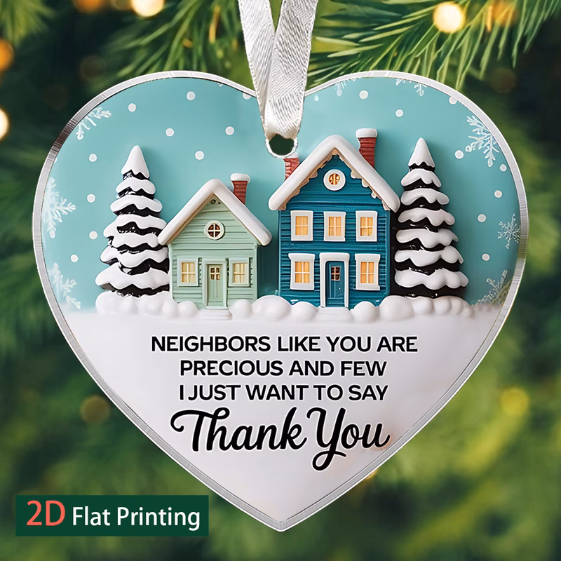 2d flat 1pc neighbors youre precious and rare thank you heart shaped christmas gift acrylic hanging ornament sea acrylic pendant eternal friendship souvenir christmas tree decoration popular for chris
