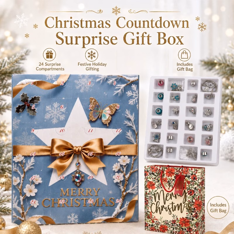 25pcs (Gift Bag X 1 And Grids X 24) Christmas Countdown Calendar, Purple Christmas Tree, Surprise Opening Grids, Festive , Suitable for Women, Exchange Gifts , And Christmas Decoration Gifting