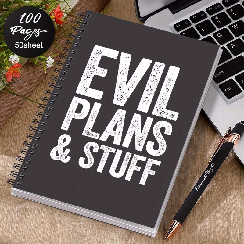 spiral notebook for work office humor diary with sarcasm evil plans and designs a prank gift for colleagues employees teams and bosses