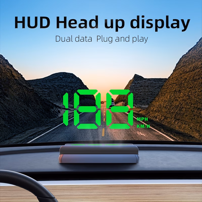 car hud w2 windshield speedometer projector with speed display and alert automatic light sensor mile kilometer speed display usb plug and play suitable for all car models halloween black friday christ