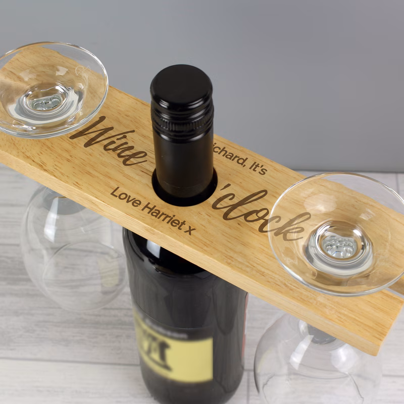 personalised wine wine glass bottle holder