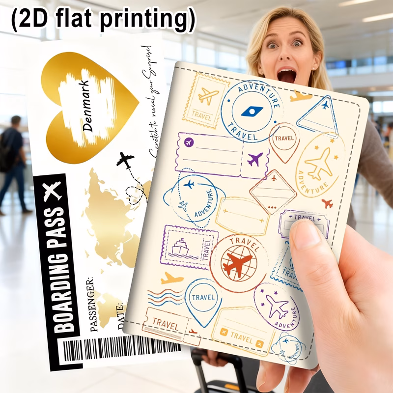 2pcs 2pcs passport holder gift set suitable for boarding pass documents lightweight suitable for birthdays christmas gifts boarding pass holder with for travel 2d flat