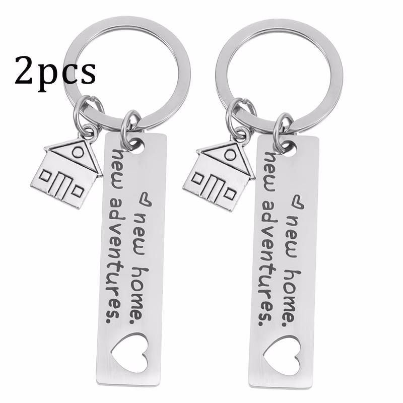 2pcs gift for women men house warming gifts for couples friends housewarming keychain for new house gifts for owner neighbor adventure gift new apartment gift