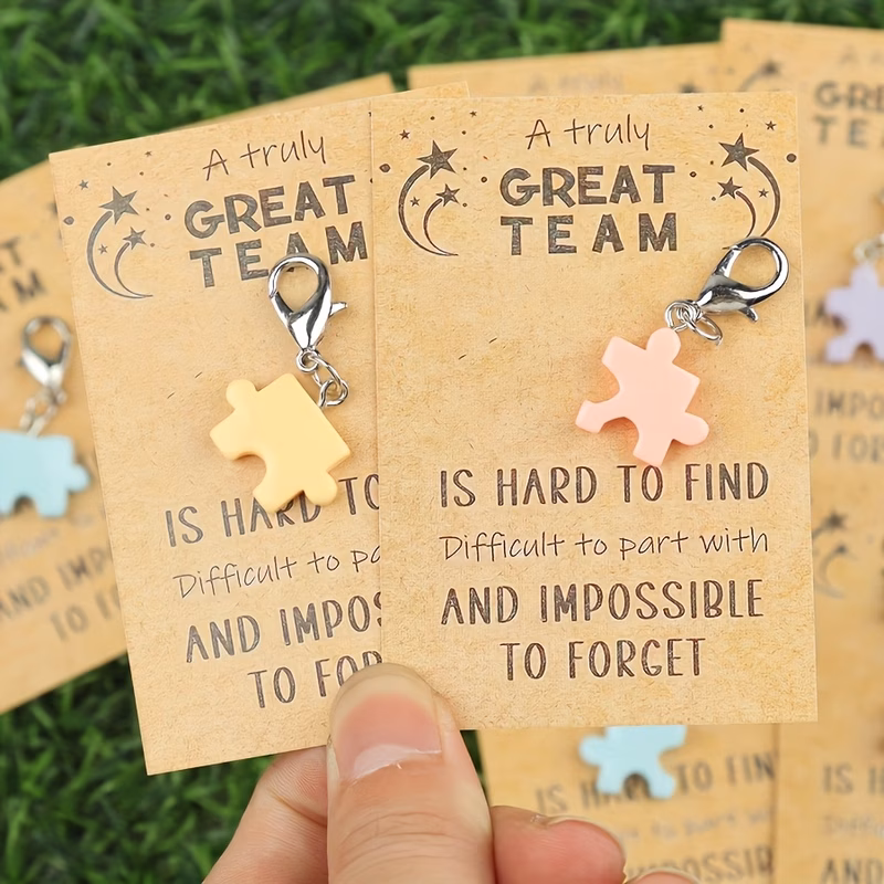8pcs puzzle keychain set multi for backpack car key decoration keyring for durable alloy keychain with inspirational meaning gift for all ages