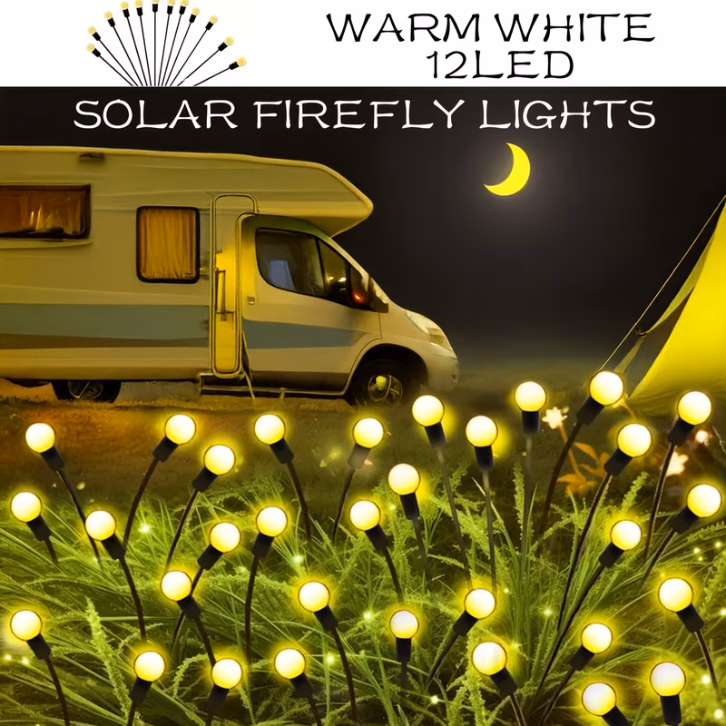 12led 8led outdoor solar garden light 8 mode firefly swaying light ip65 garden decor ideal for courtyards patios lawns christmas decorations gardening gift for women