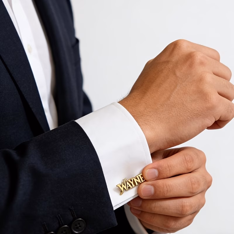 customized personalized custom name cufflinks 304 stainless steel name cufflinks popular fashionable name cufflinks suitable for mens name cufflinks for fashion additions