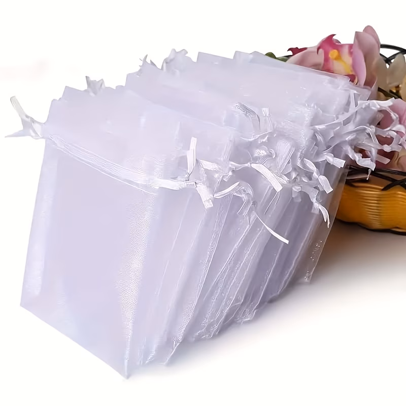 gift for her him 100 count 3 54 x 4 7 inches 9 cm x 12 cm organza gift bags suitable for jewelry party wedding tulle drawstring small bags candy bags