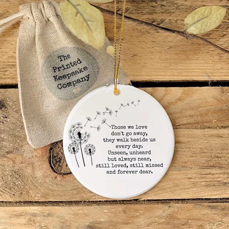 2d flat 1pc memorial gift remembrance gift condolence keepsake grief loss ornament memorial pendant dandelion with gift bag